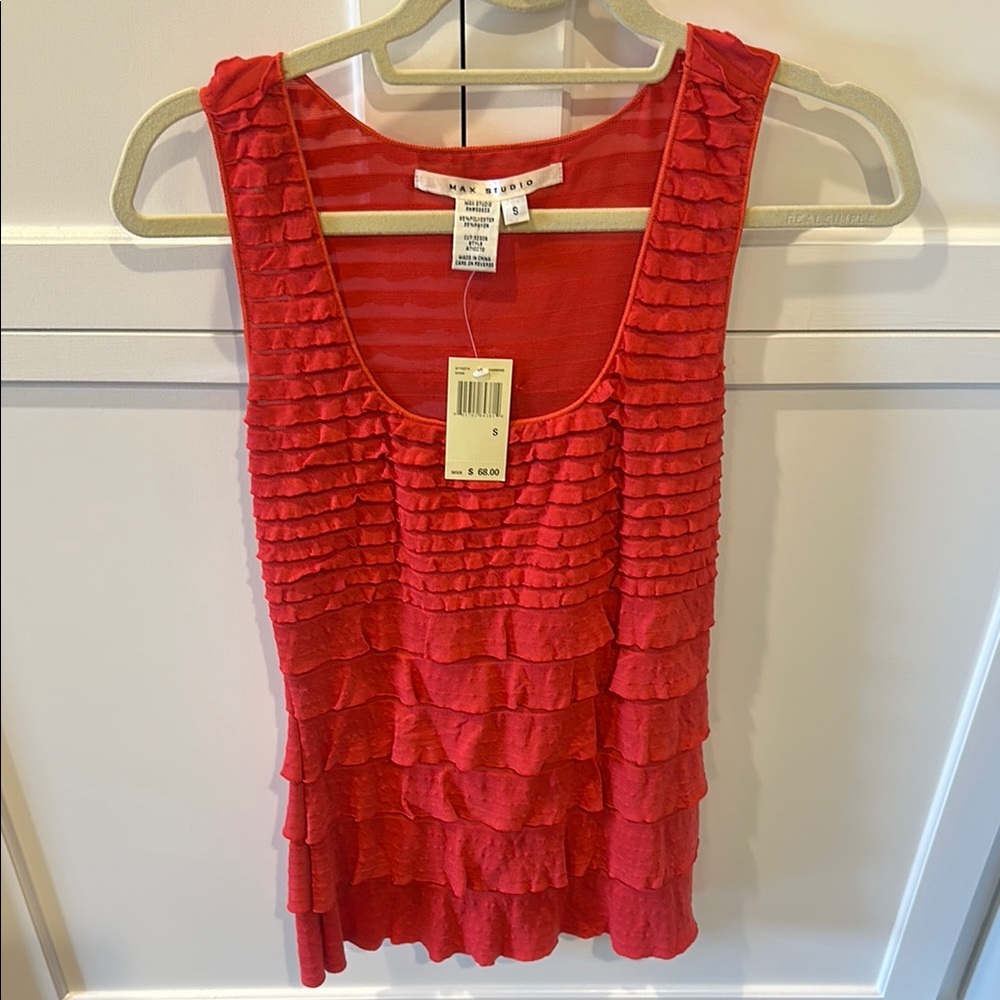 Max Studio Scarlet Layered Tank Top